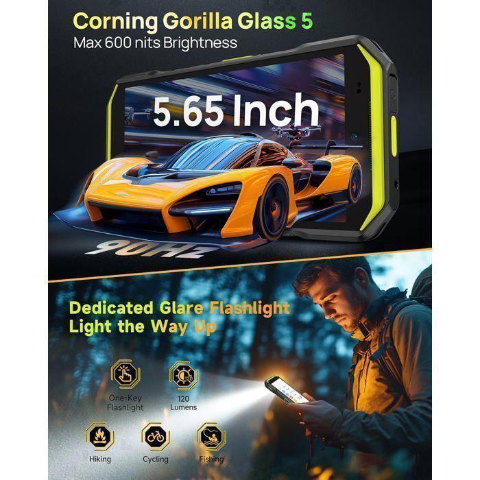 5G Smartphone Robustes Ulefone Armor X32 Pro 16Go+256Go 5,65" 5500mAh Unzerbrechliches Telefon Android 14 Dural SIM/NFC/GPS/64MP Grün