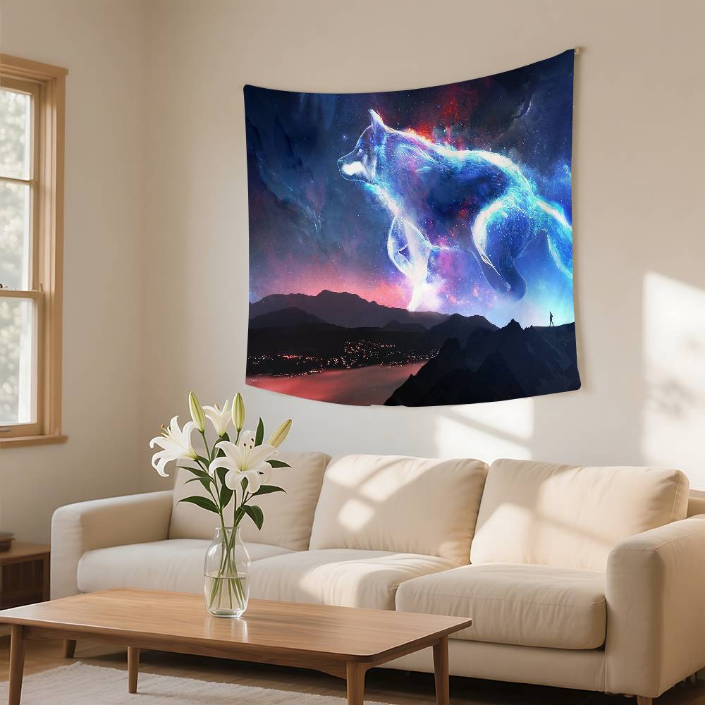Psychedelic 3D Wolves Tapestry Customizable Tapestries Of Various Styleswall Hangings Celebrity Photo Printingwall Hangings