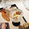 yangyizhi Vintage Glass Dessert Cup, Embossed Ice Cream Bowl, Thickened Footed Sundae Bowls for Cream, Yogurt, Parfait, Trifle, Fruit, Party Serving