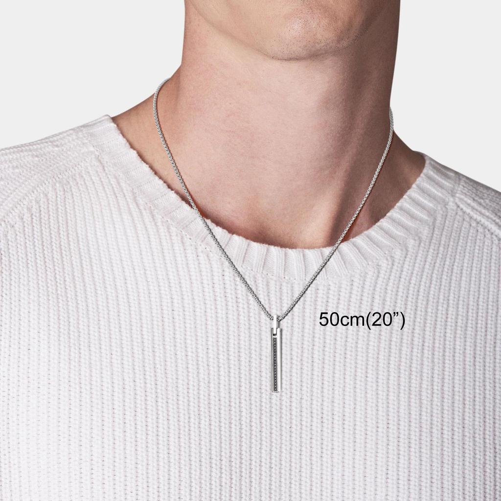 Stick Pendant Zirconia Stainless Steel Necklace for Men [Coai]