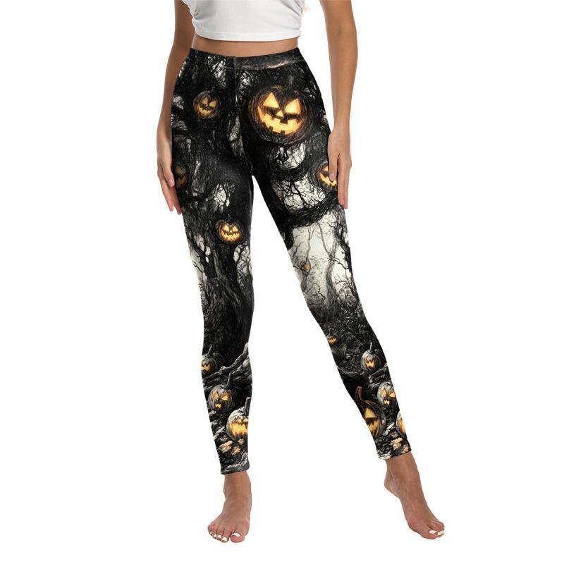 Halloween Women's Pants Yoga Pants Skull Head Pumpkin Digital Printing Sports Hip Lift Leggings