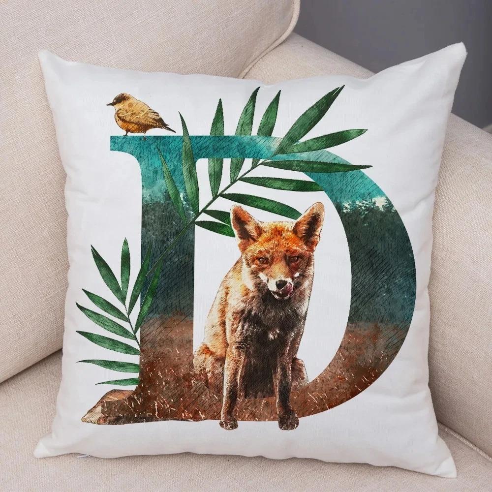 Cartoon Animal Letter Decorative Pillowcase Car Ornaments Office Living Room Sofa Home Pillowcase