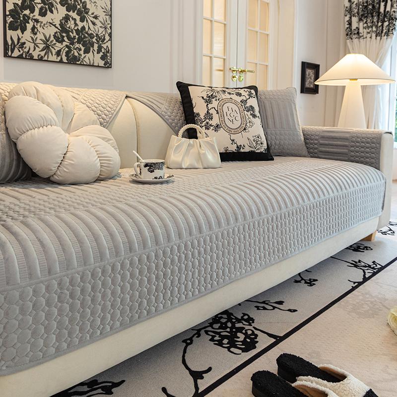 Polštář na pohovku Zimní plyš Neklouzavý Jednoduchý Moderní luxusní polštář Potah na pohovku Tkanina zesílená Zimní polštář