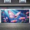 2D plane pink butterfly flower dreamy background fabric party decoration banner background fabric polyester fiber
