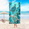 Toalla y Esterilla de Playa de Microfibra Extra Grande, Estampado de Tortuga Marina Turquesa, Súper Absorbente de Secado Rápido para Piscina, Yoga, Camping, Viajes