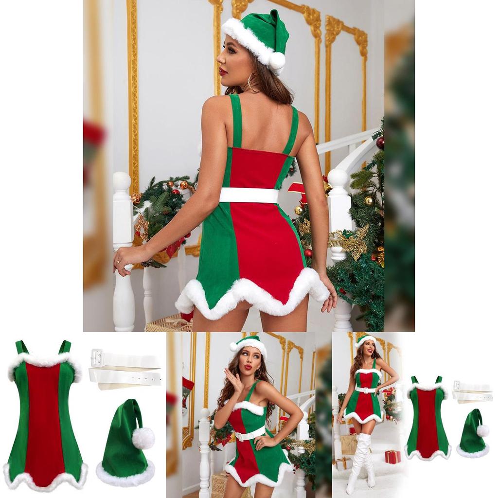 Festive Christmas Costume For Women With Polyester Fabric For Holiday Parties