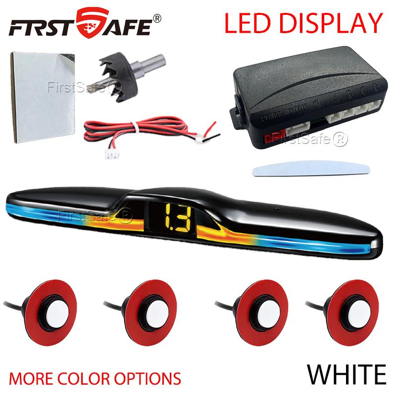 Reverse radar, voice broadcast LED display 4 sensors 16.8mm radar detection system backlight display