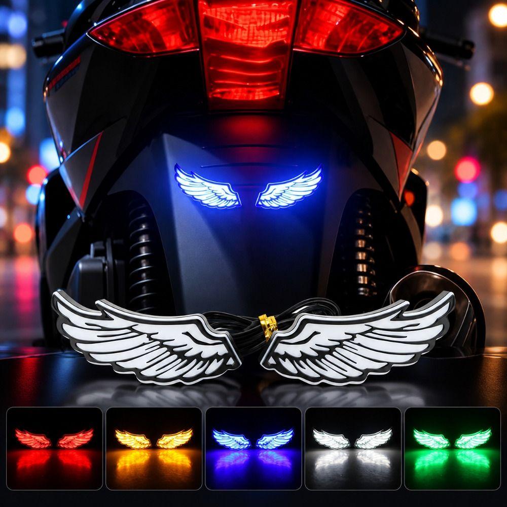 Motorcycle Decoration Motorcycle Angel Wing Flashing Decorative Tail Light Motorcycle