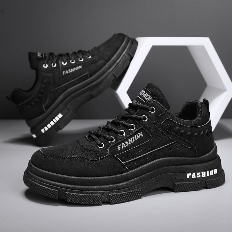 

Чоловіче взуття 2025 літо нове вуличне робоче взуття трудової безпеки чоловіче нековзне та зносостійке модне повсякденне робоче взуття 44 чорний