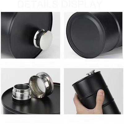 Jarro de Vinho Cilíndrico de Aço Inoxidável - Grande Capacidade Design Criativo de Tambor de Óleo