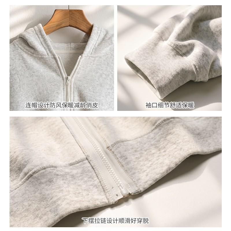 Womens Oversized Hooded Zip-Up Coat Winter Thick Warm Casual Jacket Plain Solid Color