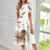 Women's Fashion Short Sleeve Vintage Printed Dress Cosplay Party Evening Dress