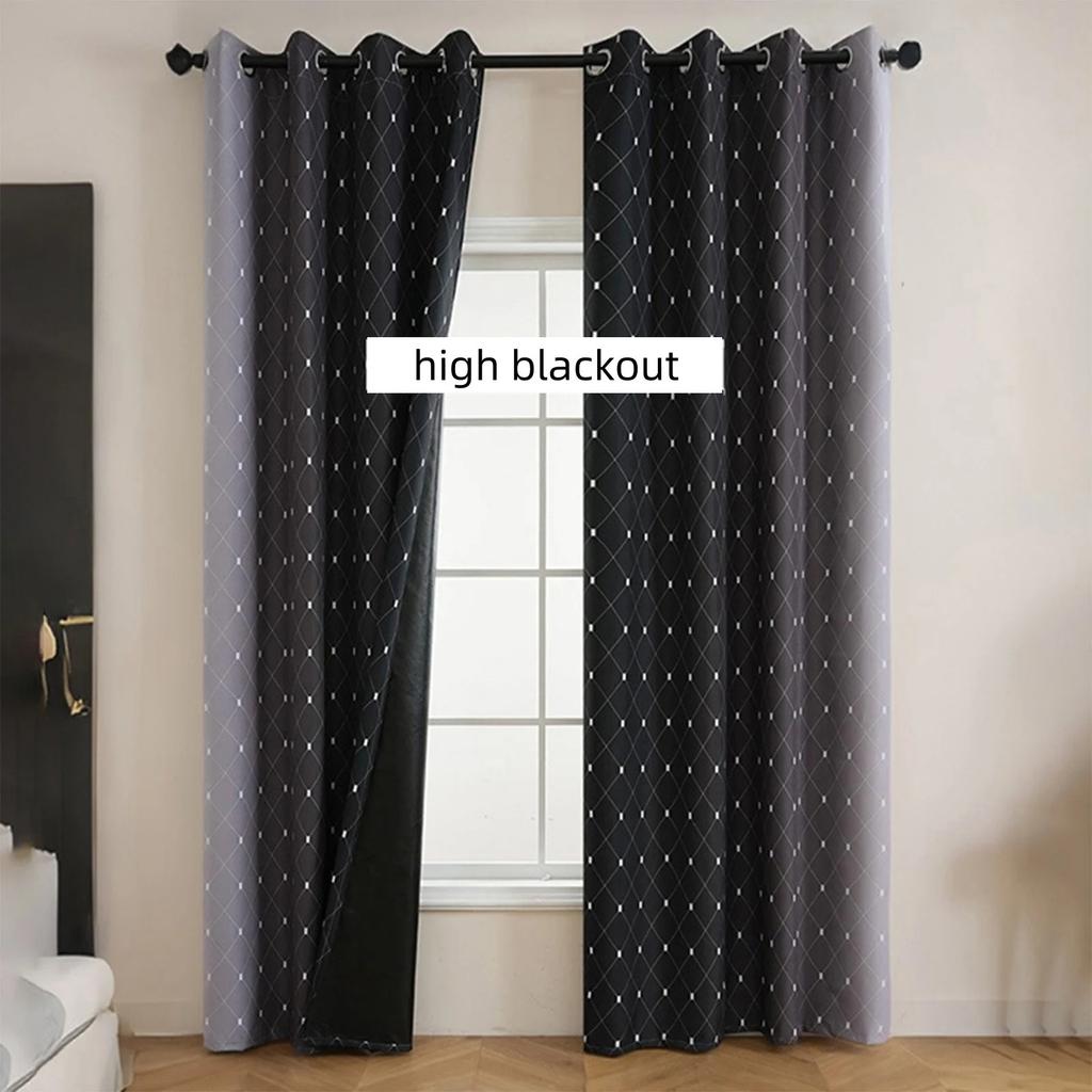 63-inch Curtain Set (2 Panels) - Thermal And Soundproof Curtains For Bedrooms And Living Rooms, Gradient Color, With Rod Pocket