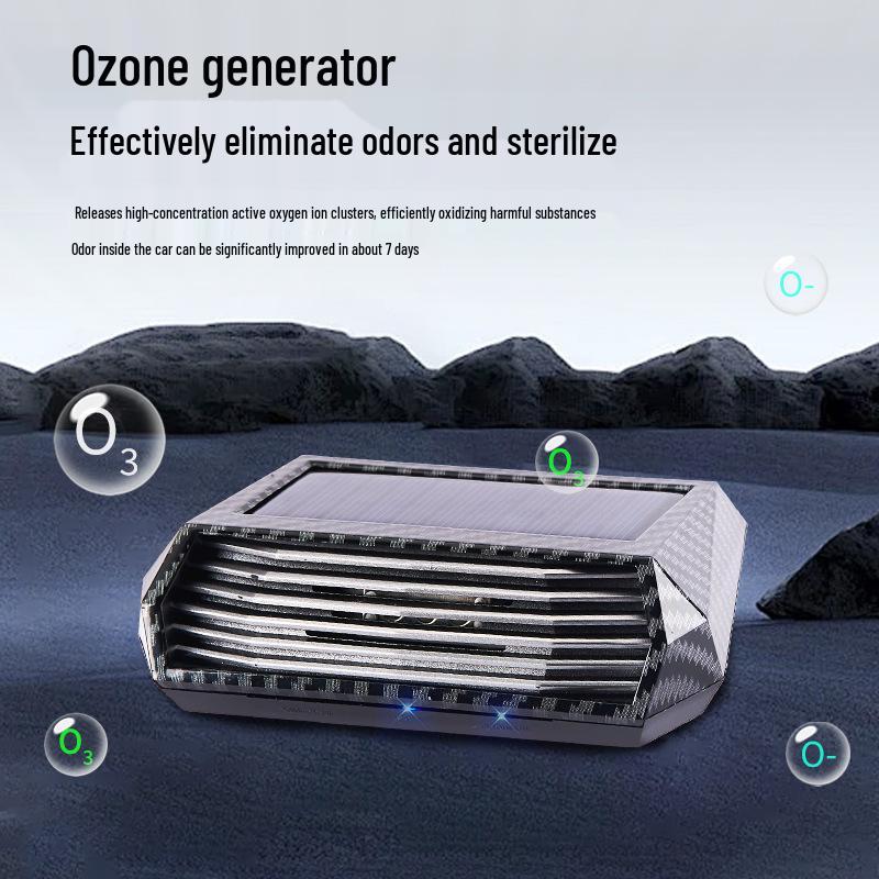 Solar-Powered Car Air Purifier with Negative Ion, Deformaldehyde, and Ozone Deodorizer