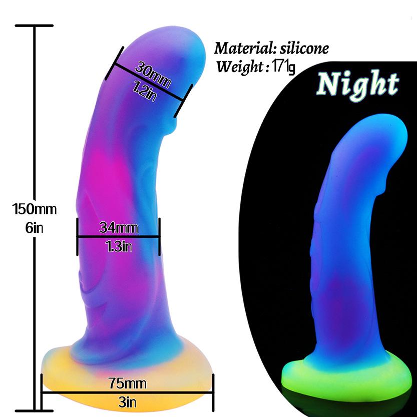 Luminous Silicone Realistic Dildo for Anal and Vagina Massage - Unisex Sex Toy