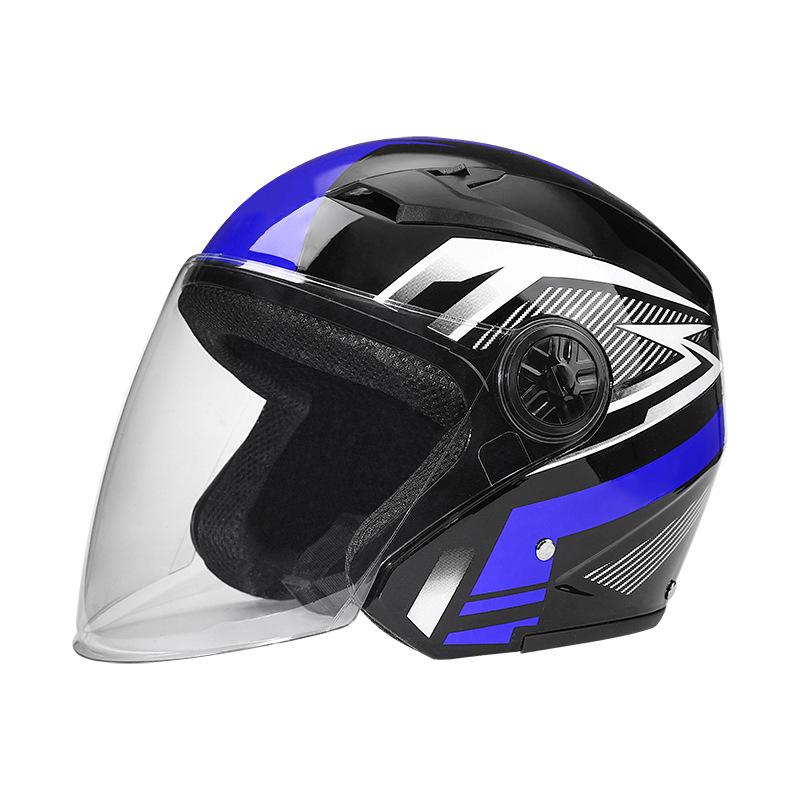 Unisex Flip-Up Motorcycle Helmet, All-Season, Personalized Half Helmet for Couples