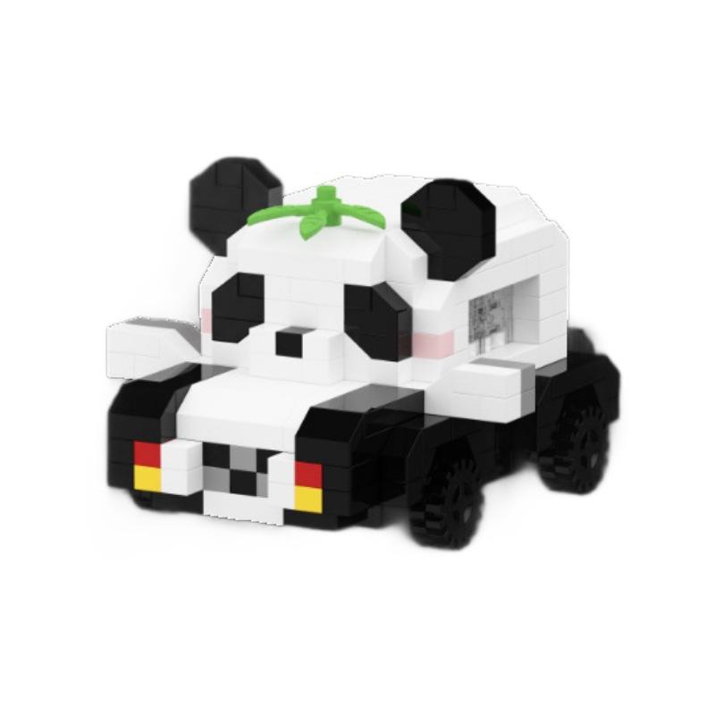 Cute Small Fleet Cartoon Animal Doll Toy Building Blocks Set with Planes Tanks Cars - Educational Puzzle Assembly Kit for Kids