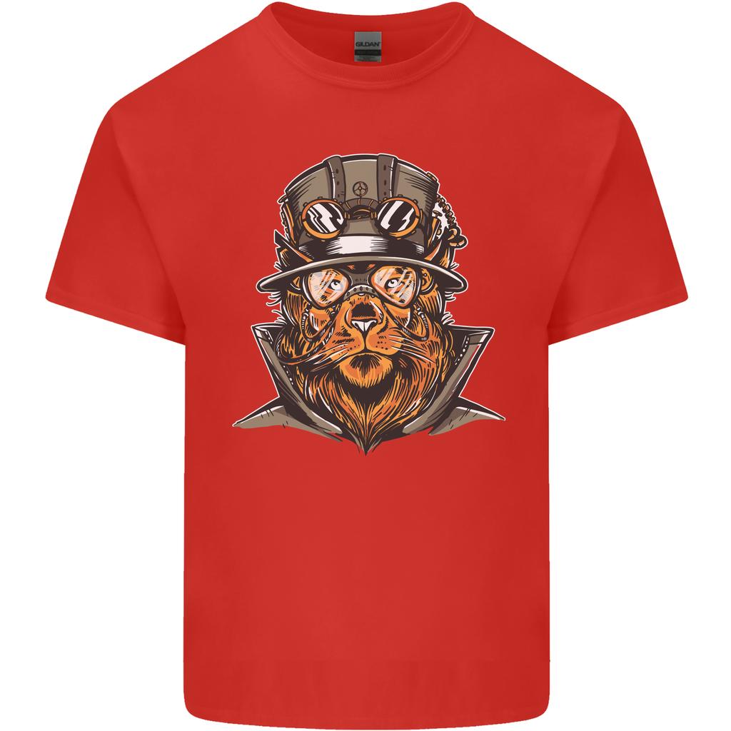 Steampunk Lion Unisexs Light Cotton TShirt