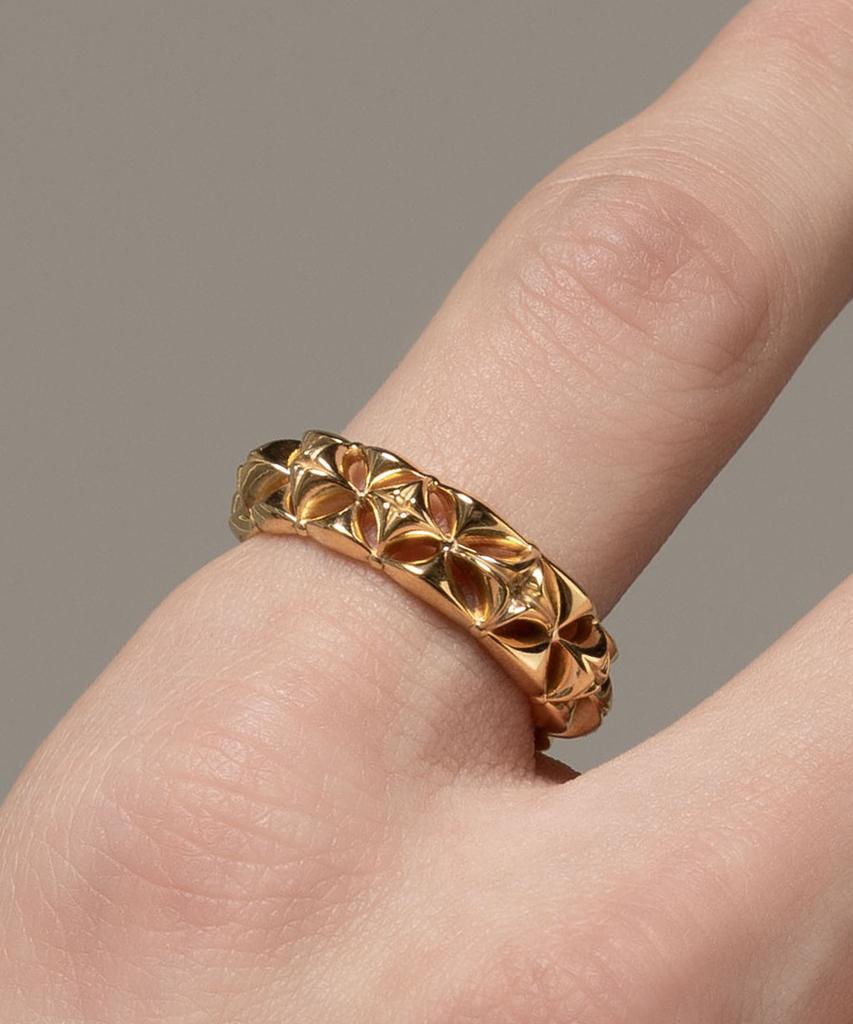 Vivus Ester Yellow Gold Silver Ring