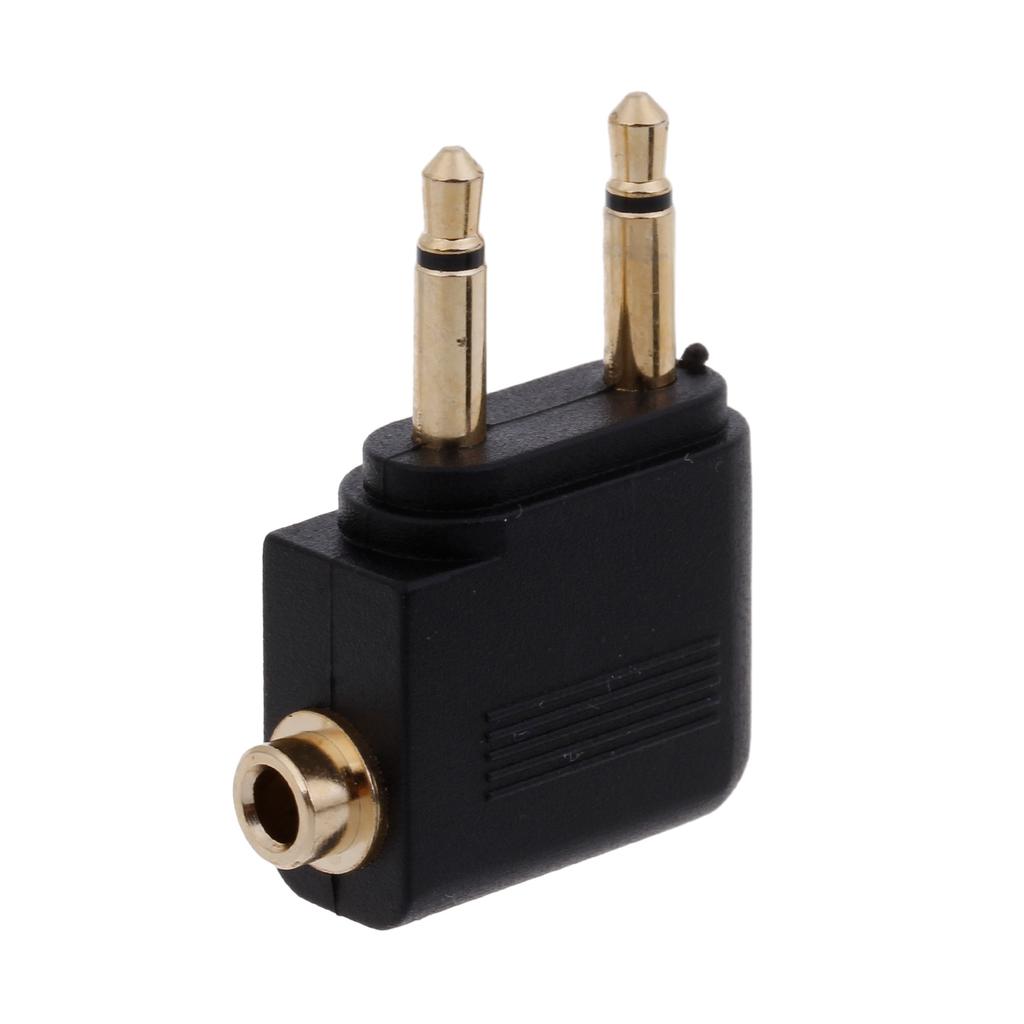 2Pcs/pack Aviation Headphone Connector Conversion Adapter Universal 3.5mm Gold Plated Aviation Headphone Converter