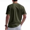 Herenlos V-hals Henley T-shirt met zak en korte mouwen.