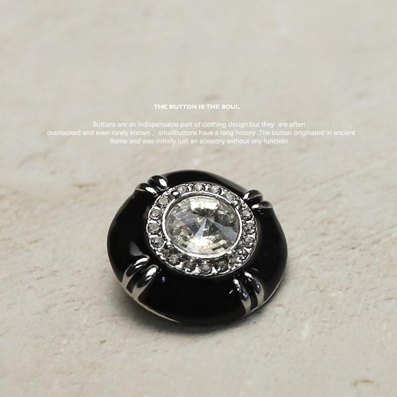 Exquisite Diamond-encrusted Button Sweate  Knitted Sweater  Double-sided Buttoned Dress  Suit Jacket  Large Buttons