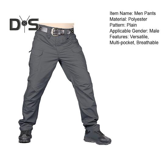 Men Tactical Training Pants Cotton Linen Blend Multiple Pocket Urban Commuter Cargo Trousers Slim Fit Joggers for Work Exercise Outdoor Fishing