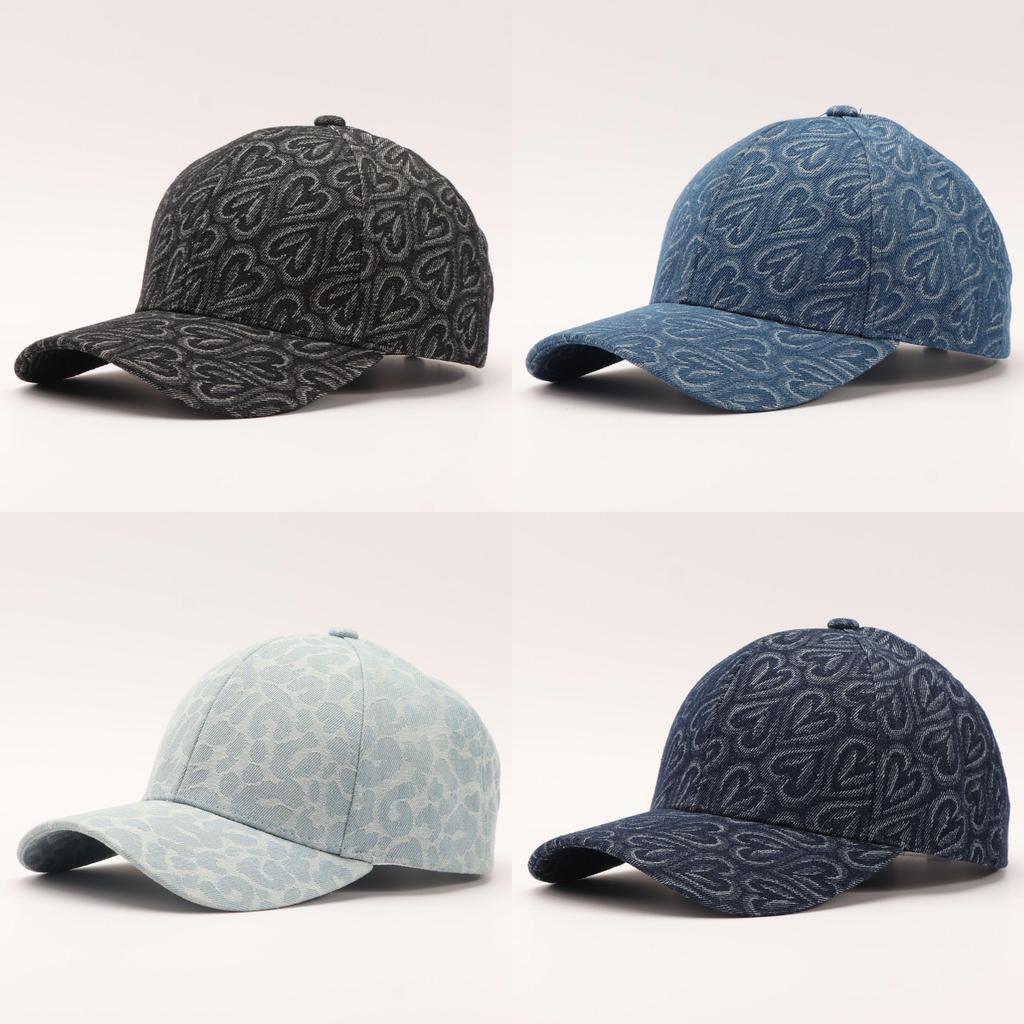 Love Heart Leopard Print Baseball Cap With Wide Brim For Casual Outdoor Wear