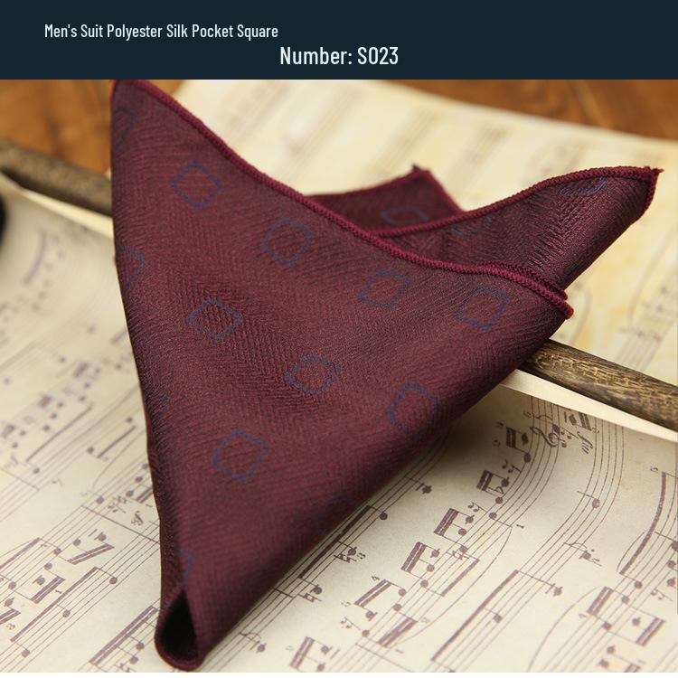 Men's Coffee Floral Pocket Square - Tuxedo Accessory with Small Pattern