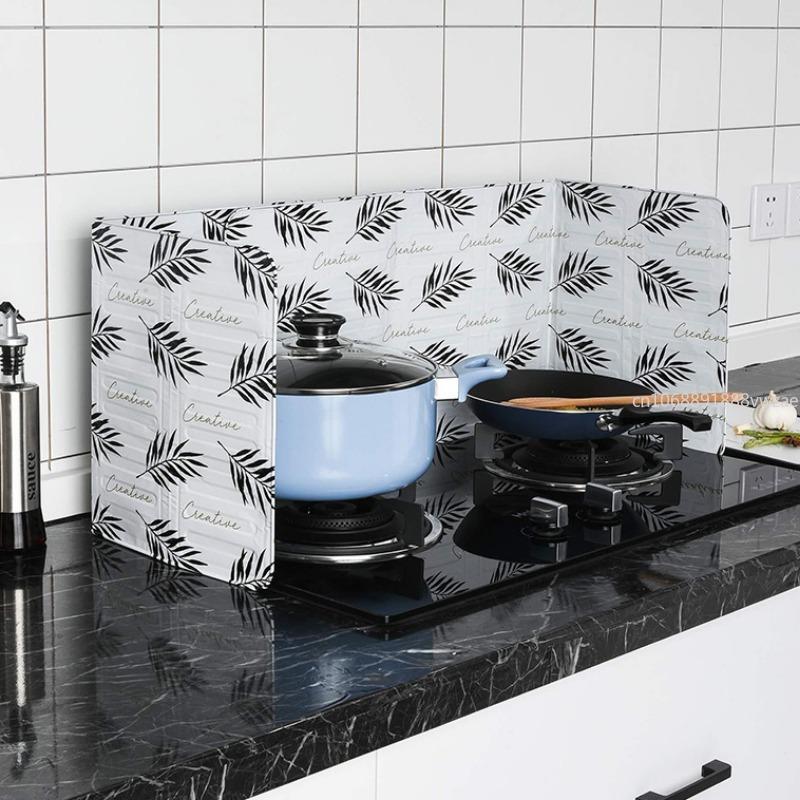 Protectores de Salpicaduras Plegables para Estufas de Gas, Protector a Prueba de Salpicaduras de Aceite, Cubierta de Protección contra Salpicaduras de Papel de Aluminio, Accesorios de Cocina