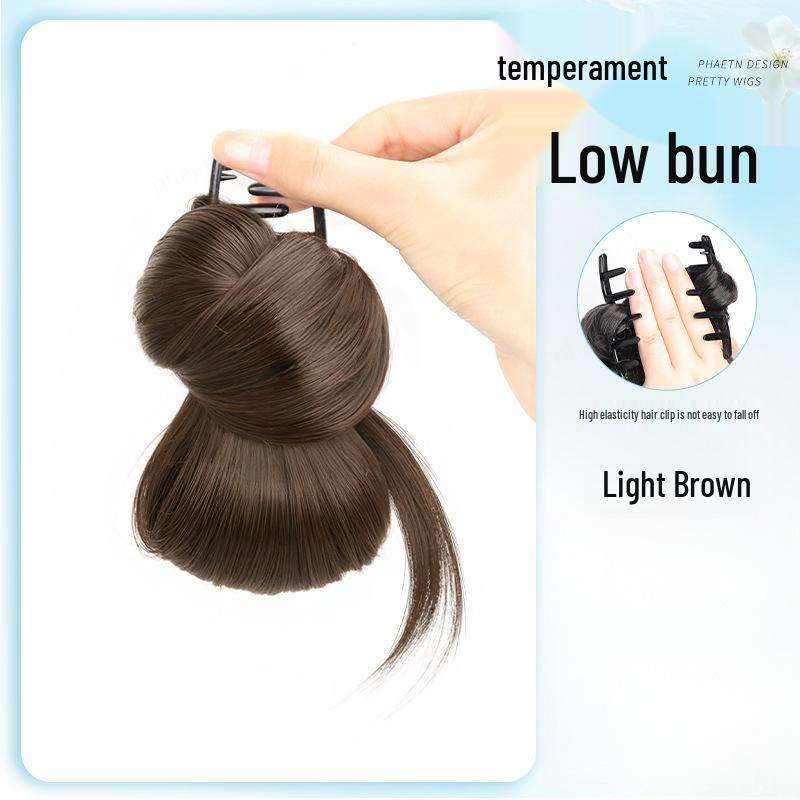 Floral Clip-in Low Bun Hair Tie for Natural, Fluffy Hairstyling