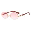 Retro Rimless Sunglasses Women Men Wooden Vintage Pattern Luxury Brand Sun Glasses Fashion Shades Female UV400 Travel Outdoor