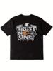 Men'S "Trust No One" Graphic T-Shirt - Black Casual Short Sleeve Tee with Skull