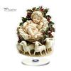 Stable Rotating Base Ornaments Christmas Acrylic 360 Degree Ornament, Double-sided HD UV Printed Angel Figurines Religious 2D Decorative Item