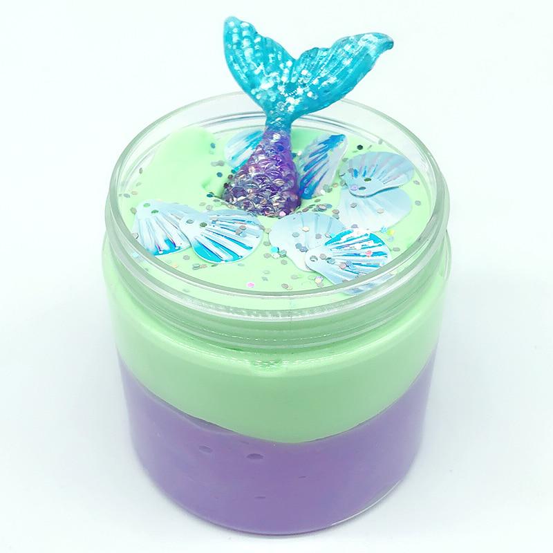 Mermaid Cotton Slime Fluffy Crystal Mud Modeling Clay Anti-stress Toy Putty For Kids Jumbo Slime Toy