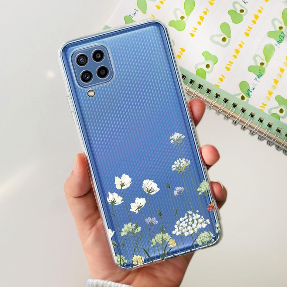 For Samsung M32 Case Galaxy M32 SM-M325F Cover Cute Fashion Flower Cartoon Soft Cases For Samsung M22 F22 M52 5G SM-M526B Bumper