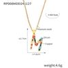 Colorful Zircon Alphabet Pendant Necklace - Hip-Hop Style