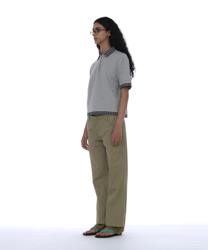 PARTIMENTO WOMEN Double Layered Polo Tee_Melange