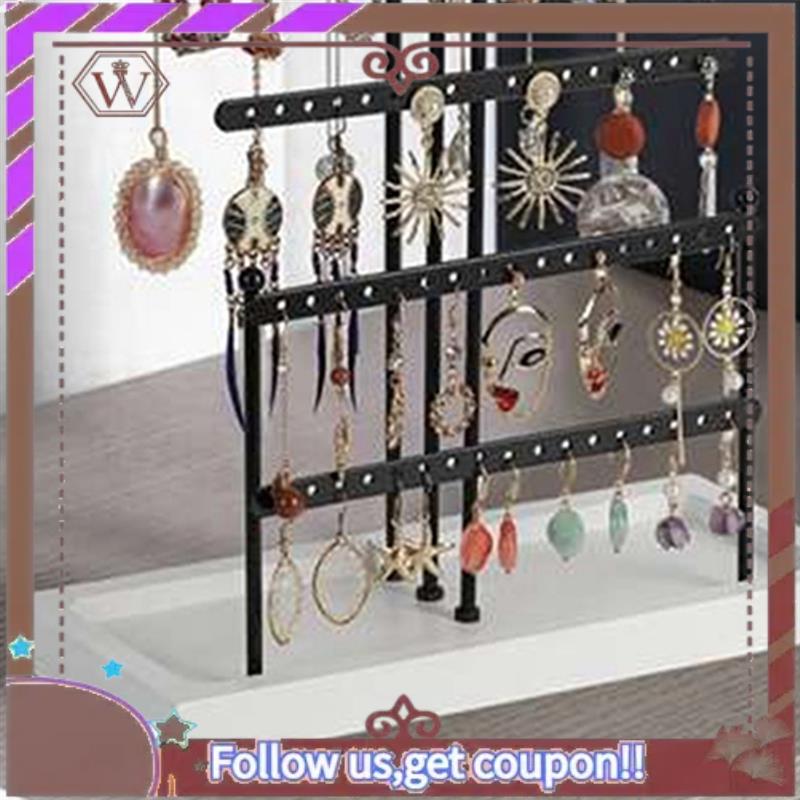 Jewelry Organizer Tabletop Jewelry Holder Earring Necklace 6 Tier Jewelry Tree Display Stand With Tray