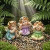 Flower Fairy Collectibles Garden Figurine Hand-Painted Resin Statue with Wings Indoor Outdoor Yard Waterproof Statues Lawn Decor Landscaping