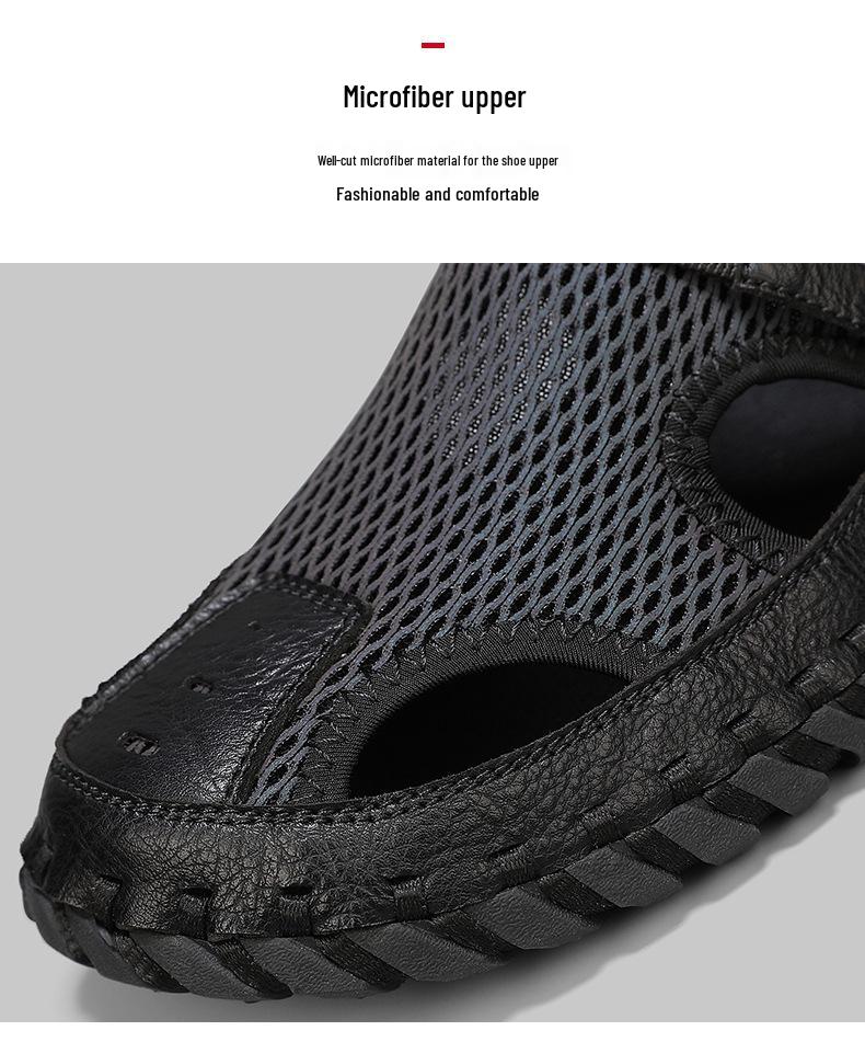 Men's Plus Size Breathable Mesh Closed-Toe Summer Sandals