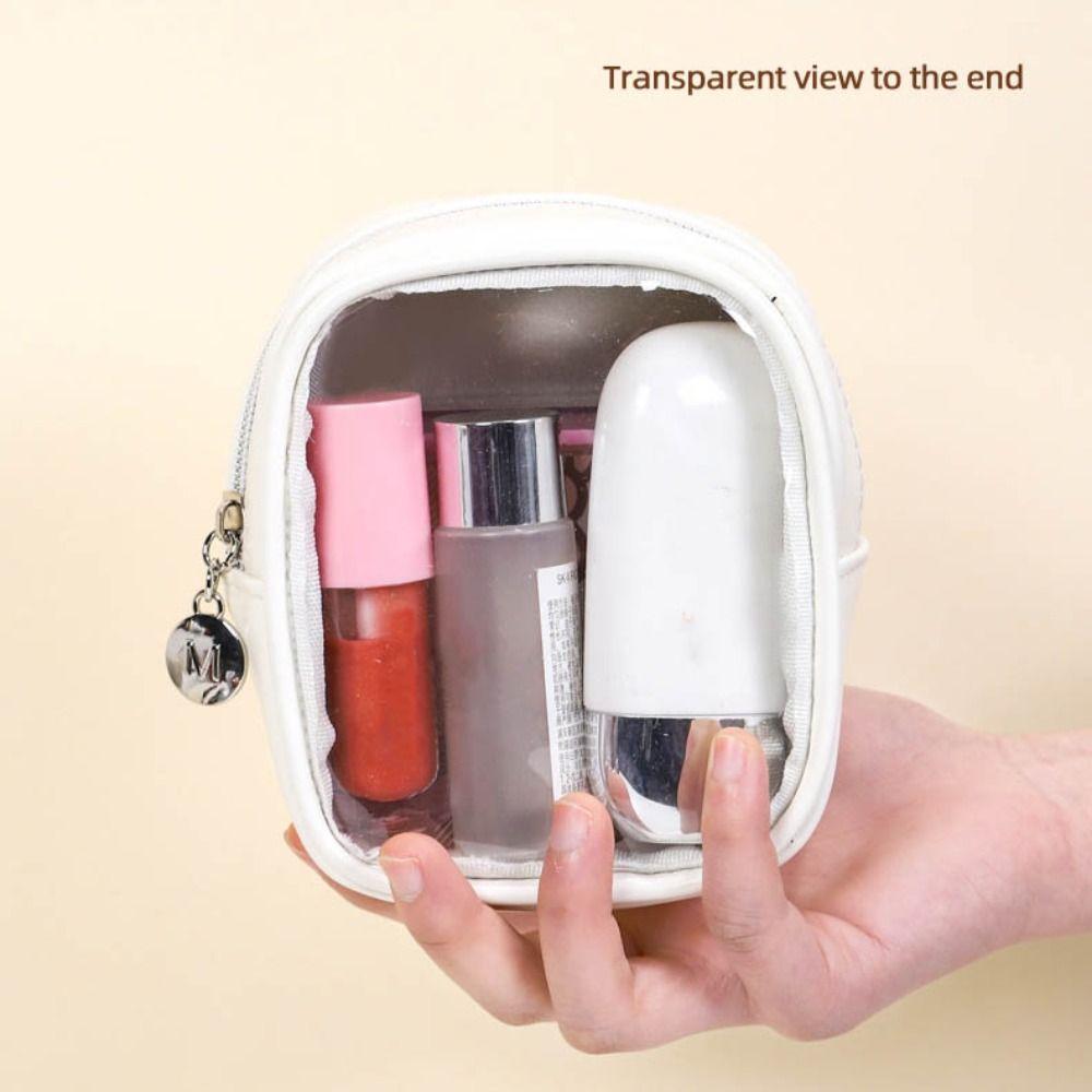 Large Capacity Storage Toiletry Bag PU PVC Clear Window Make Up Bag Waterproof Multifunctional Cosmetic Bag Travel