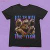 Rizz Em With The Tism T Shirt Brainrot Autism Humor Heavy Cotton Funny Neurodiversity Awareness Vintage Casual Unisex