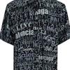 Balenciaga 'Mixed Typo' Logo Print Short Sleeve Shirt 'Black Grey' Men's 556854TELF21269