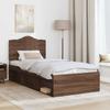 Bed Frame Brown Oak Effect 75 X 190 Cm Solid Pine Wood