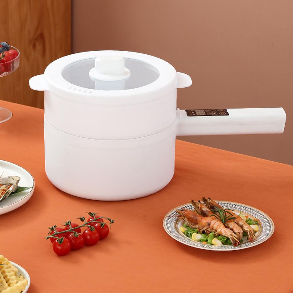 Electric Cooking Pot 2L Antisticking Ceramic Glaze Long Handle Auto Cut Off Easy Operation Electric