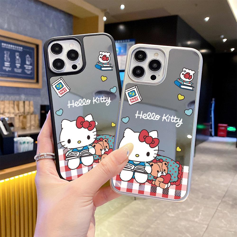 Cute Hello Kitty Hello Kitty Apple 15promax Women's with Mirror iPhone Anti-drop Case