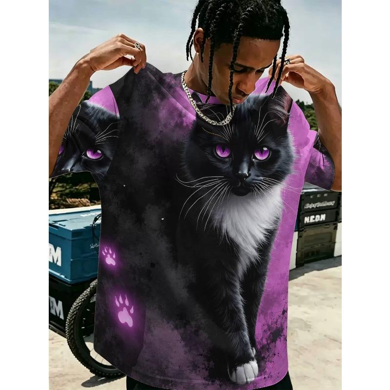 Men's Plus Size T-shirt with National Flag Animal Style 3D Printed O Neck Short Sleeved Casual Short Sleeved Tops