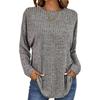 2023 Dames Casual Vintage Effen Kleur T-shirt Lente Herfst Mode Ronde Hals Lange Mouw Los Elegante Alles-passende Pullovers