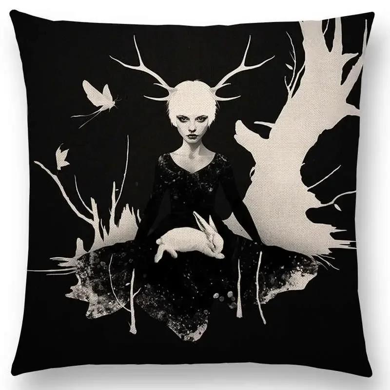 New Black White Style Wonder GirlSofa Pillow Case Elegant Lady Miracle Beauty Portrait Noble Mind Gorgeous Ideas Cushion Cover